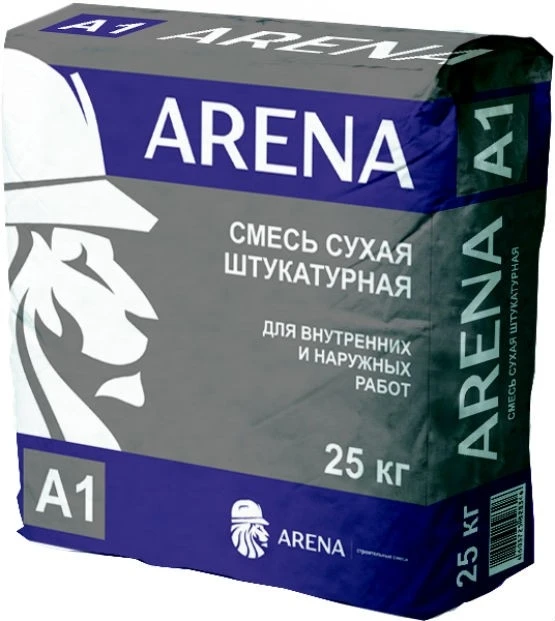 Фото Штукатурка цементная Arena A1 серая 25 кг