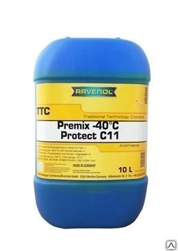 Фото Антифриз готовый жёлтый Ravenol TTC Premix -40 10л.