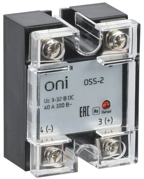 Фото Реле твердотельное OSS-2 40А 380В AC 3-32В DC ONI OSS-2-3-40-B