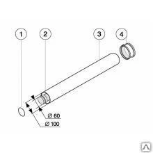 Фото Соосная труба Protherm 60/100мм, длинна 0,5м / T1D-500