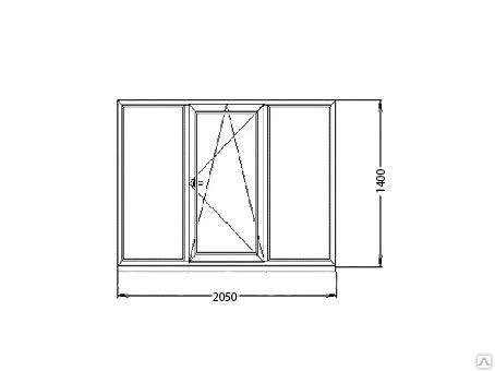 Фото Окно пластиковое трехстворчатое с одной открывающейся створкой