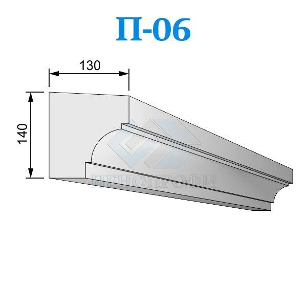 Фото Фасадные подоконники из пенопласта (пенополистирола) П-06 ПСБ-С-25Ф