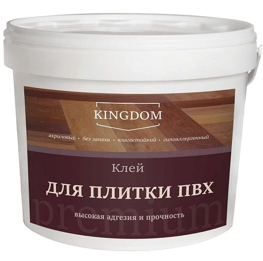 Фото Клей для плитки ПВХ акриловый KINGDOM Premium, 6,5кг