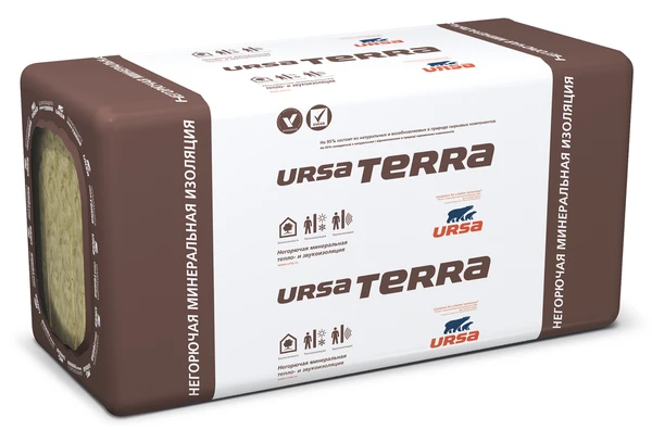 Фото Минвата URSA Terra 37 PN-10 для балконов, мансарды, кровель