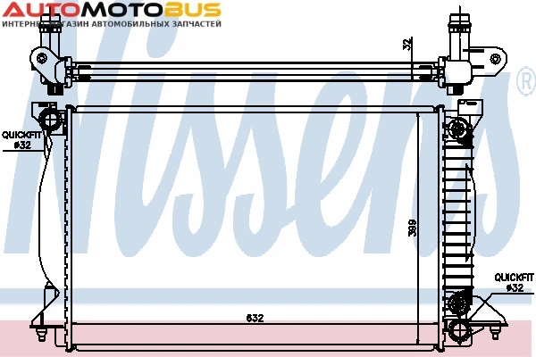 Фото Радиатор, охлаждение двигателя NISSENS 60303A Радиатор охл. двигателя AUDI A 4 2.5 TDI AUT 01