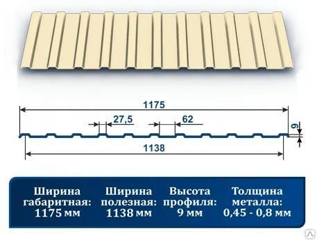 Фото Профнастил С-9 1015 светлый беж