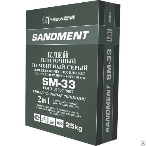 Фото Клей ЧЕЛСИ плиточный серый SM-33 25кг (56 шт/пал)