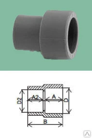 Фото Муфта переходная ППР D-25*20-110*90 для пожаротушения FIREPROFF PPR PN25