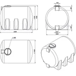 Фото №2 Емкость усиленная пластиковая КАС Н 5000л литров. Цилиндрическая, горизонтальная