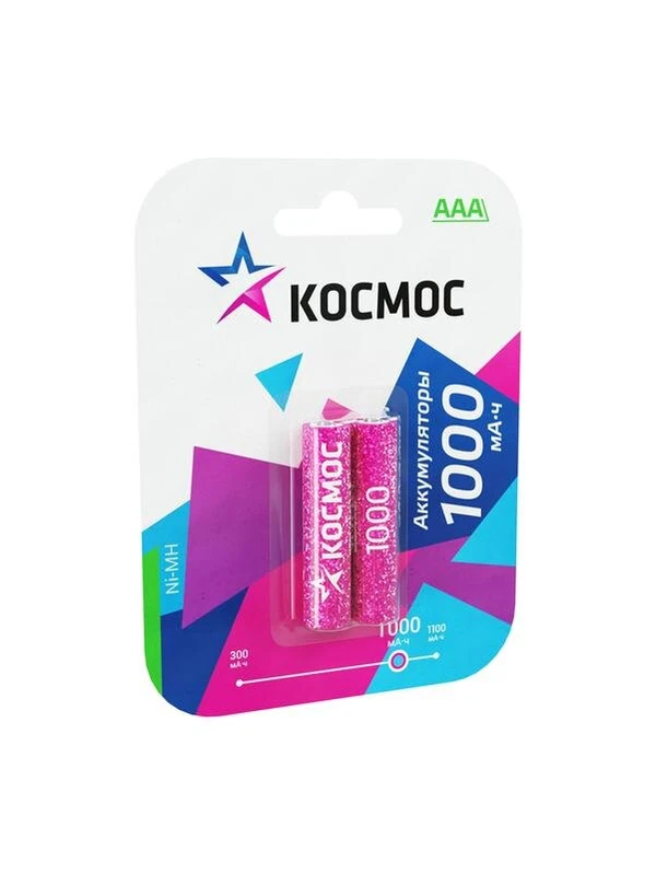 Фото Аккумулятор R03 NI-MN 1000мА.ч BP-2 (блист.2шт) Космос KOCR03NIMH(1000MAH)