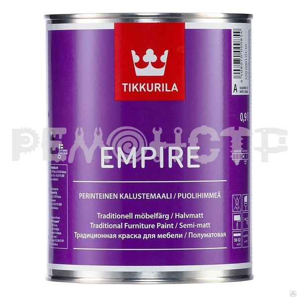 Фото Эмаль TIKKURILA EMPIRE алк инт тиксотропная меб 2,7л (3) база A (ЭК)