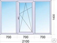 Фото Окно пластиковое трехстворчатое