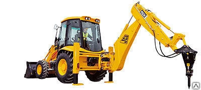 Фото Экскаватор–погрузчик JCB 3CX с гидромолотом на колесном ходу в аренду