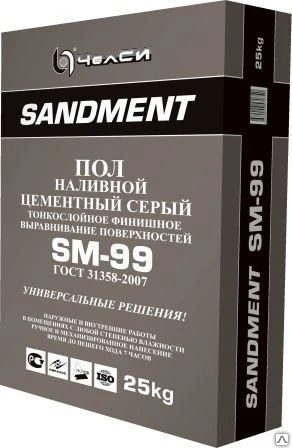 Фото Пол наливной цементный серый SANDMENT SM-99 (25кг)