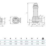 Фото №5 Погружной фекальный насос Zenit DGG 300/2/G65V A0ET5 NC Q TS 2SIC 10 400