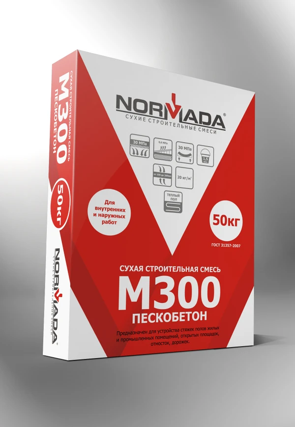 Фото Сухая смесь М300 Пескобетон NORMADA ( 50 кг)