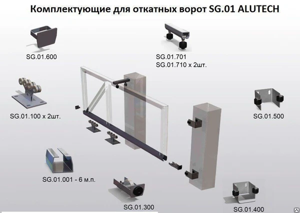 Фото Консольная система для откатных ворот Alutech до 700 кг