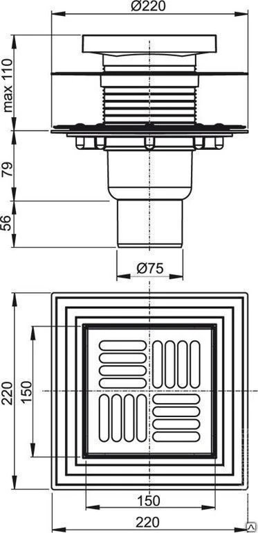 Фото Душевой трап AlcaPlast APV4444