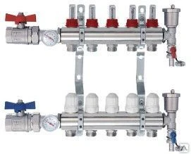 Фото Коллекторная группа с расходомерами (ПОЛНЫЙ комплект) на 8 контуров