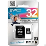 фото Карта памяти Silicon Power Micro SDHC 32 Gb Class 4+ adapt SP032GBSTH004V10