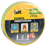 фото Изолента ПВХ 0.13х15мм (рул.10м) желт./зел. ИЭК UIZ-13-10-10M-K52