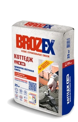 Фото Цементно-песчаная смесь Коттедж М-100 Brozex 25 кг