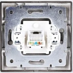 Фото №3 Розетка компьютерная 1-м СП Мира RJ45 черн. бархат LEZARD 701-4242-139