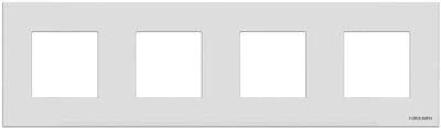 Фото Рамка 4-м 8мод.Zenit серебристый ABB 2CLA227400N1301