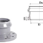 фото Патрубок раструбный с ПВХ фланцем 110/100
