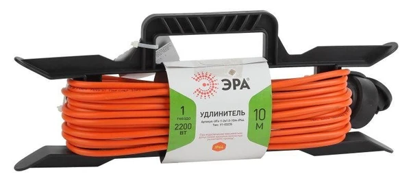 Фото Удлинитель силовой UFx-1-2x1.0-10m-IP44 на рамке б/з 1 гнездо 10м ПВС 2х1 Эра Б0043039