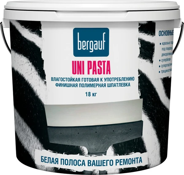 Фото Шпаклевка полимерная финишная готовая UNI Pasta Bergauf, 18кг