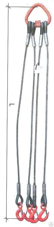 Фото Строп канатный четырехветвевой 4СК (опрессовка втулкой) 4,0м 2,0т