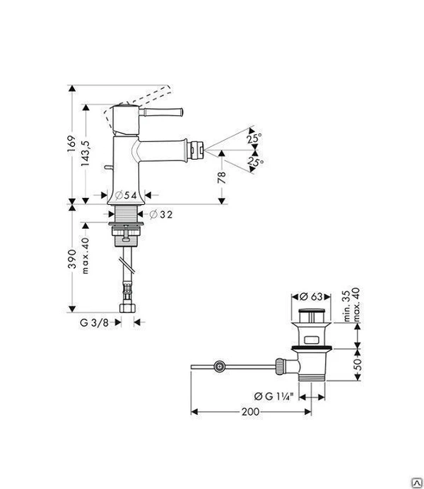 Фото Hansgrohe Talis Classic 14120000 смеситель для биде