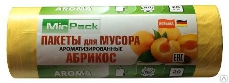 Фото Пакеты для мусора 30л.,8 мкм,20 шт,ПНД, желтые,MIRPACK серии Aroma