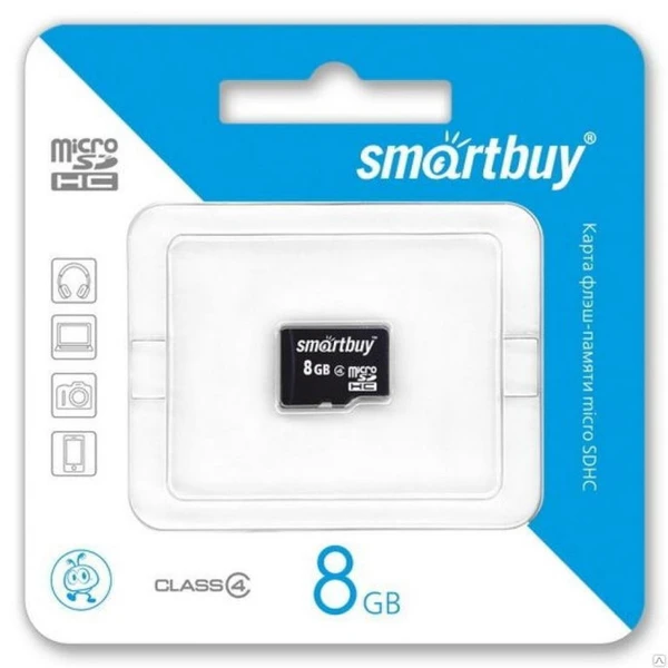 Фото Карта памяти microSDHC 8Gb Smart Buy Class 4