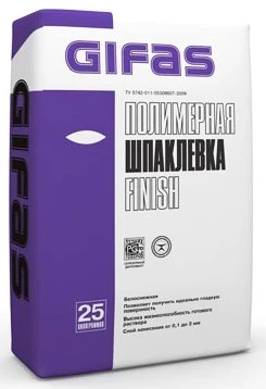 Фото Шпаклевка полимерная белоснежная Finish, 25кг Gifas