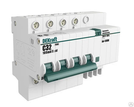 Фото Выключатель автоматический дифференциальный (АВДТ) 4п 16А 30мА тип AC С 4.5