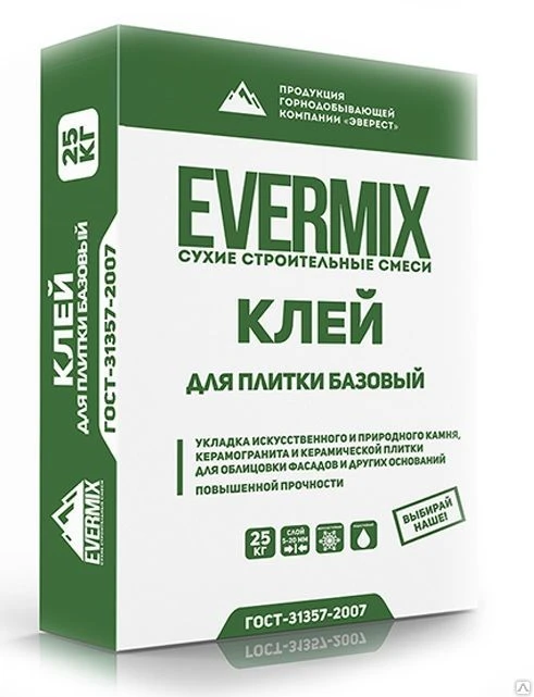 Фото Клей для плитки базовый "EVERMIX" 25кг EVERMIX