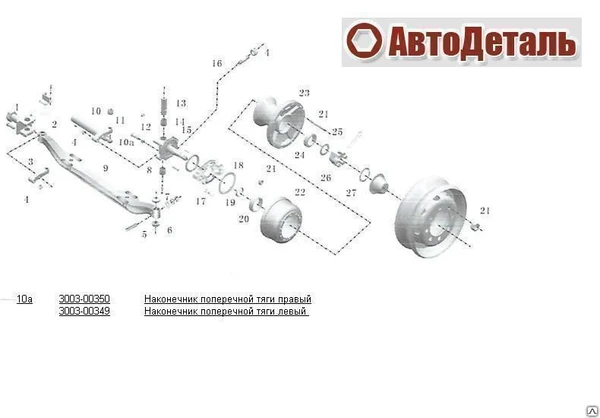 Фото Наконечник поперечной тяги правый Yutong ZK6852HG (Ютонг
6852)3003-00350