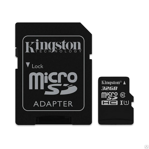 Фото Карта памяти Micro-SDHC 32Gb Kingston SDC10G2/32GB Class10 + 
adapter