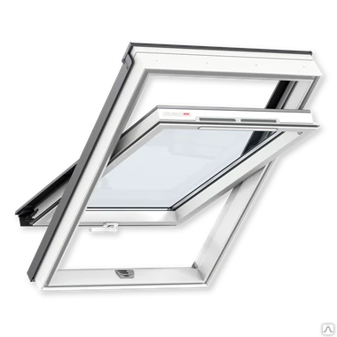 Фото Мансардное окно Velux Optima Комфорт GLР Белый пластик ручка снизу 78х160