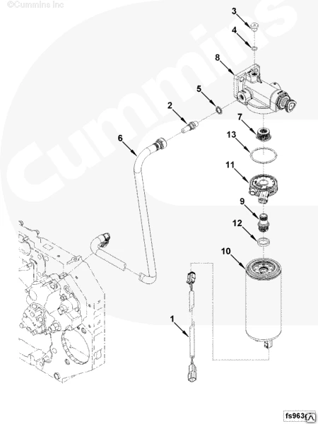 Фото Фильтр топливный двигателя Cummins сепаратор Fleetguard FS1065 4934879