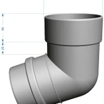 Фото №2 Колено водоотводное 72, пломбир Дёке LUX