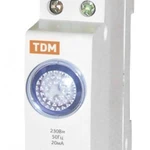 фото Лампа сигнальная TDM ЛС-47 желтая (230В, LED, DIN) (12)