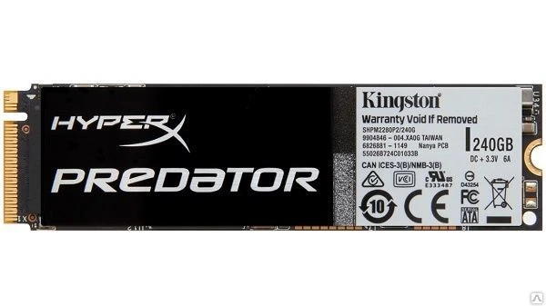 Фото Твердотельный накопитель SSD M.2 240Gb Kingston 
HyperX Predator SHPM2280P2