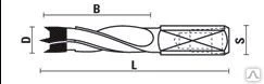 Фото Сверло для дерева с твердосплавными (цельными) напайками D=4 B=27 L=58