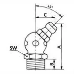 фото Пресс-масленка угловая 45 град. M6x1,0 (PRESSOL код: 15 107 140)