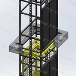 фото Грузовой подъёмник шахтного типа в металлокаркасной шахте