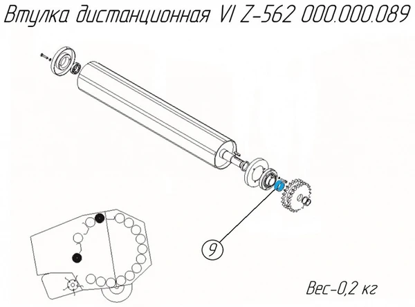 Фото Втулка дистанционная VI 000.000.089 на пресс-подборщик Metal-Fach Z-562