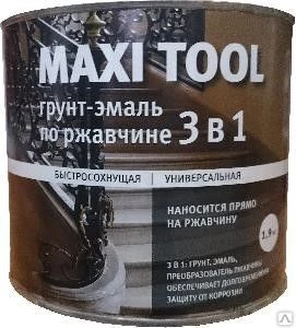 Фото Серый грунт-эмаль 3в1 по ржавчине 1,9 MAXI TOOL